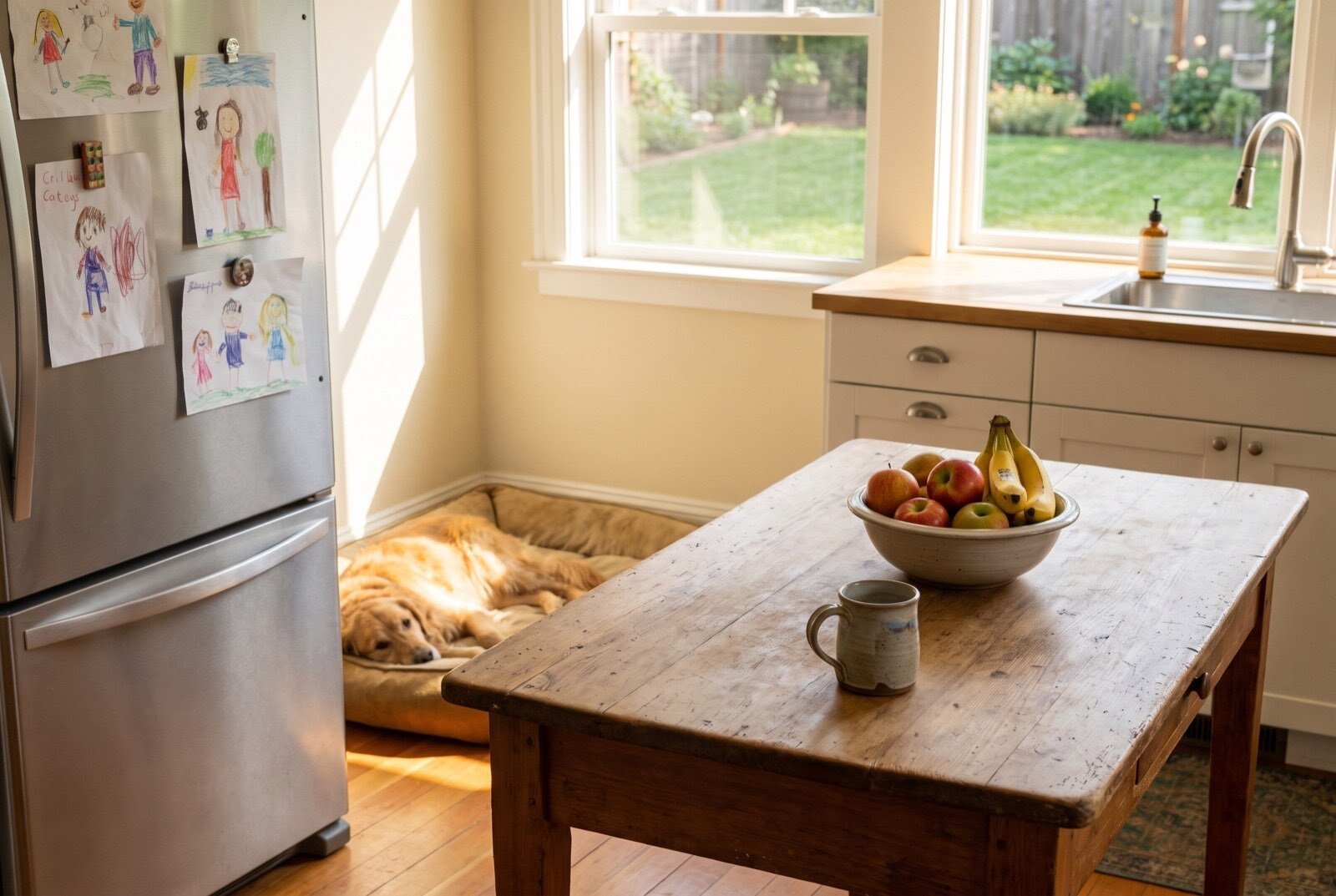 A sunny, well-kept kitchen