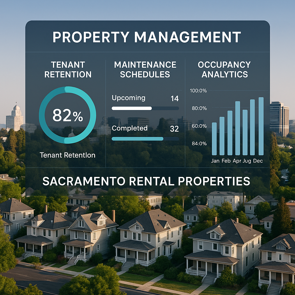 A professional dashboard displaying property manag