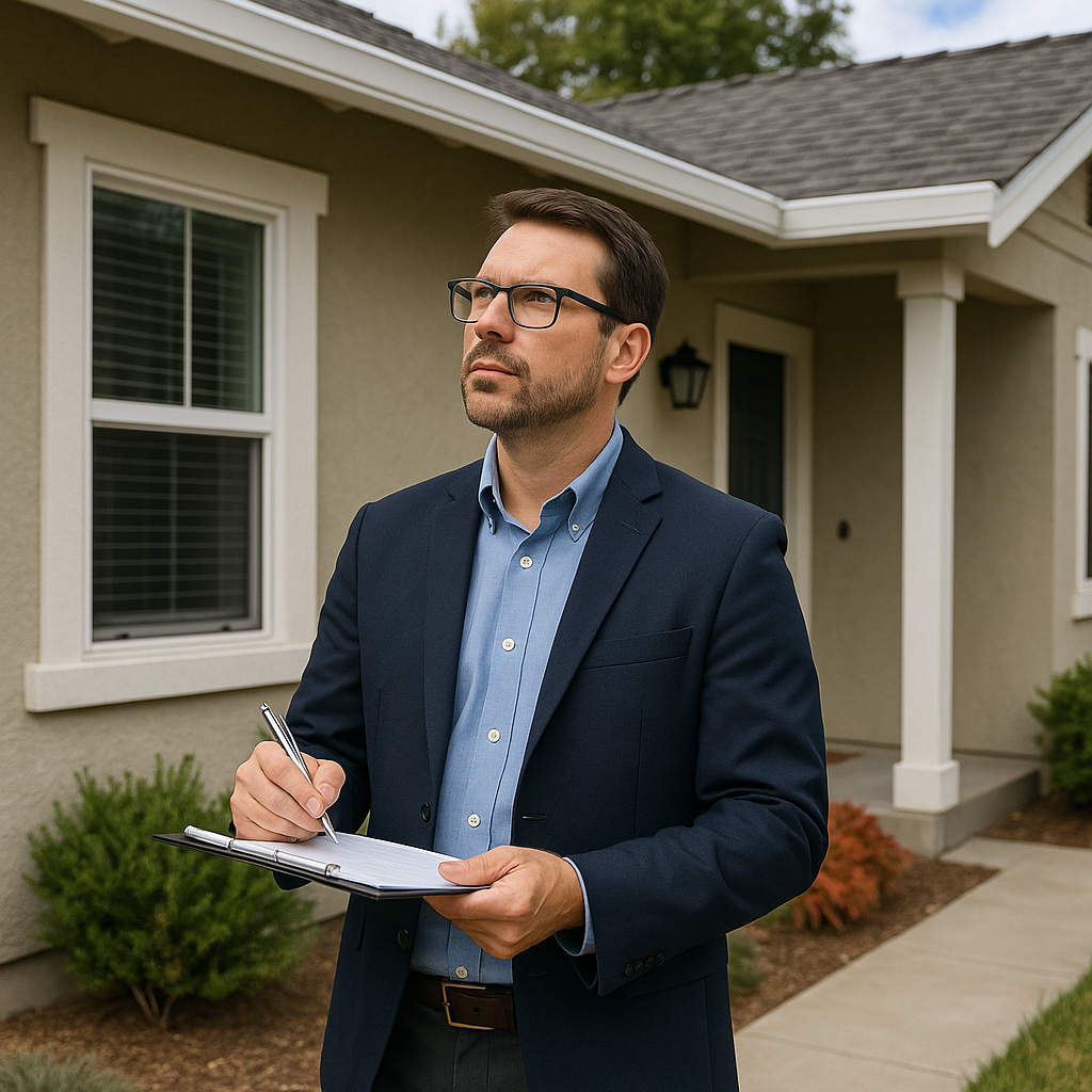 A professional property manager conducting a detai