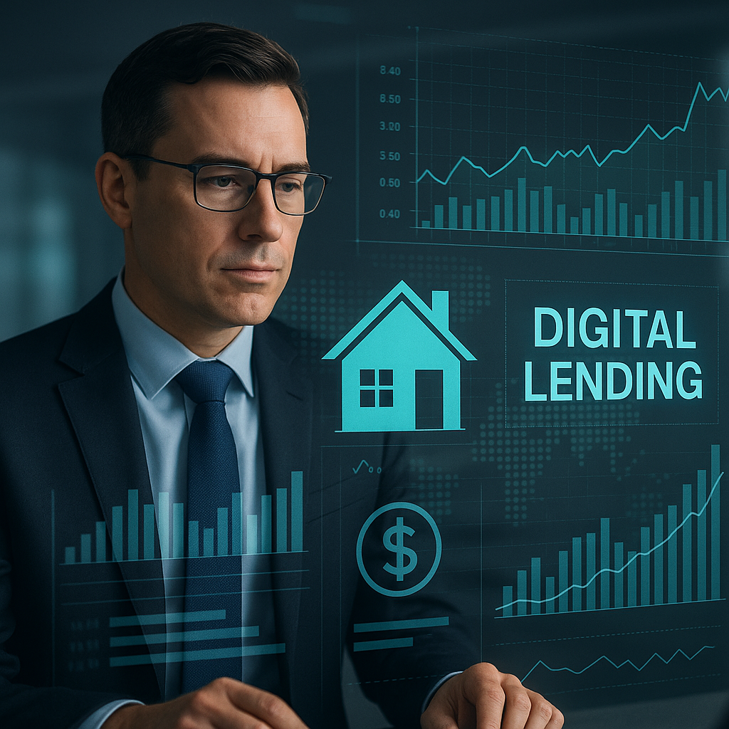 A professional real estate investor analyzing digi