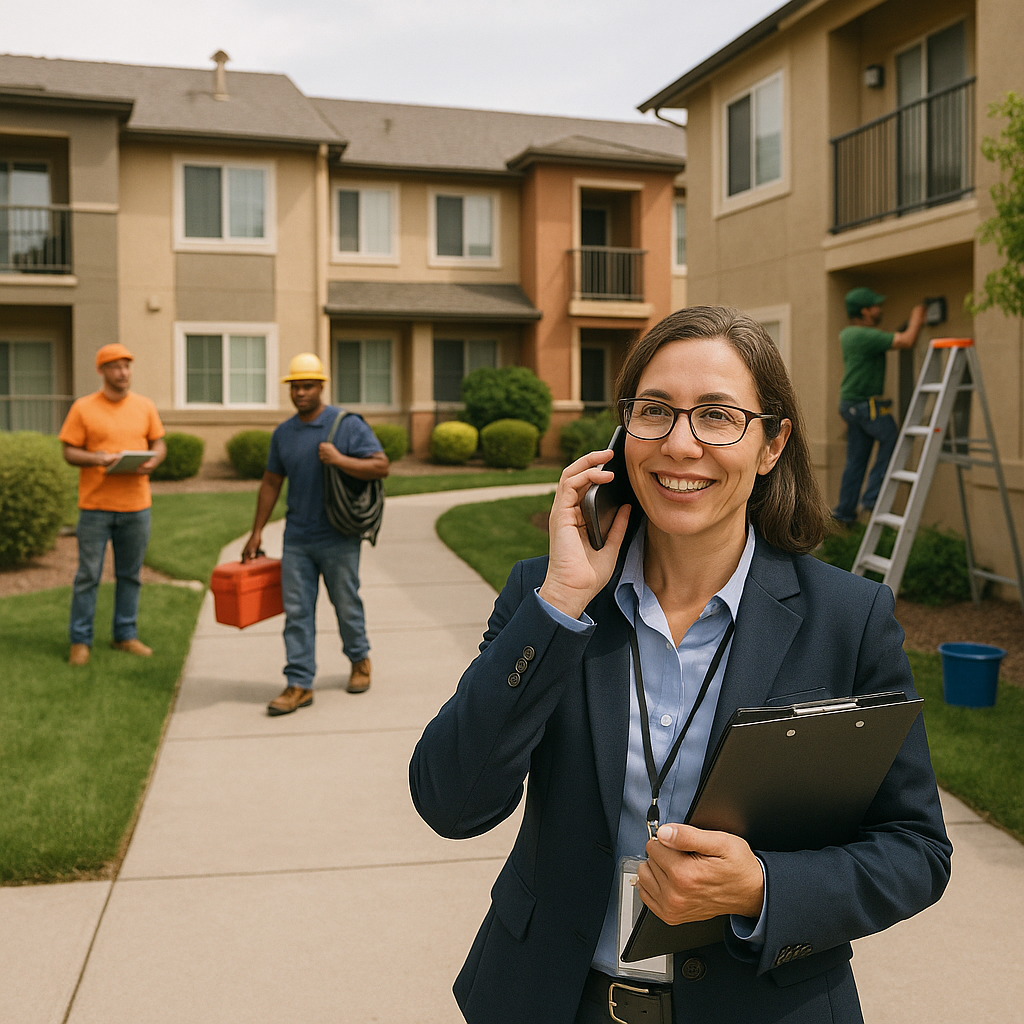 A property manager coordinating multiple maintenan