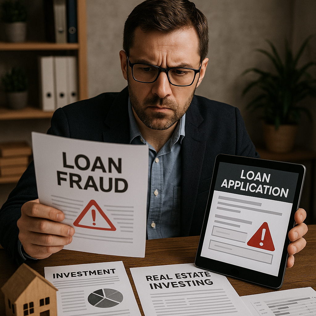 A vigilant property investor reviewing financial d